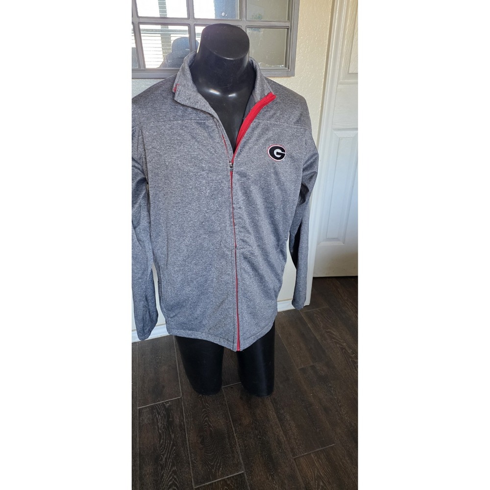 Georgia Bulldogs Jacket Men Large Gray Nike Dri Fit Full Zip